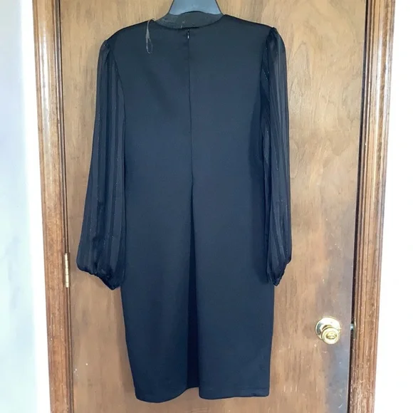Connected apparel black dress sleeves w sheer stripes 6P 6 petite - Picture 12 of 15